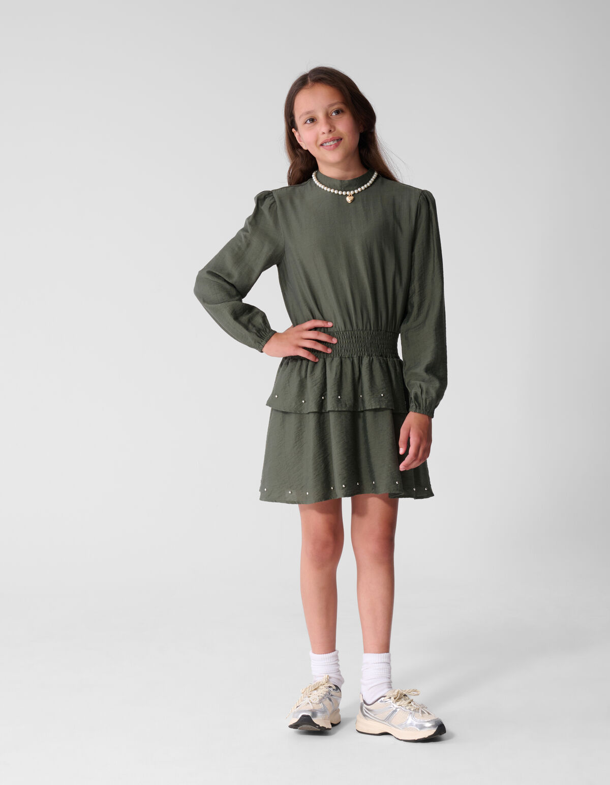 Stud Jurk Donkergroen SHOEBY GIRLS