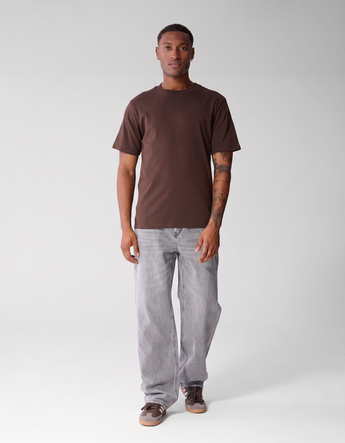 Scratched Artwork T-shirt Donkerbruin SHOEBY MEN