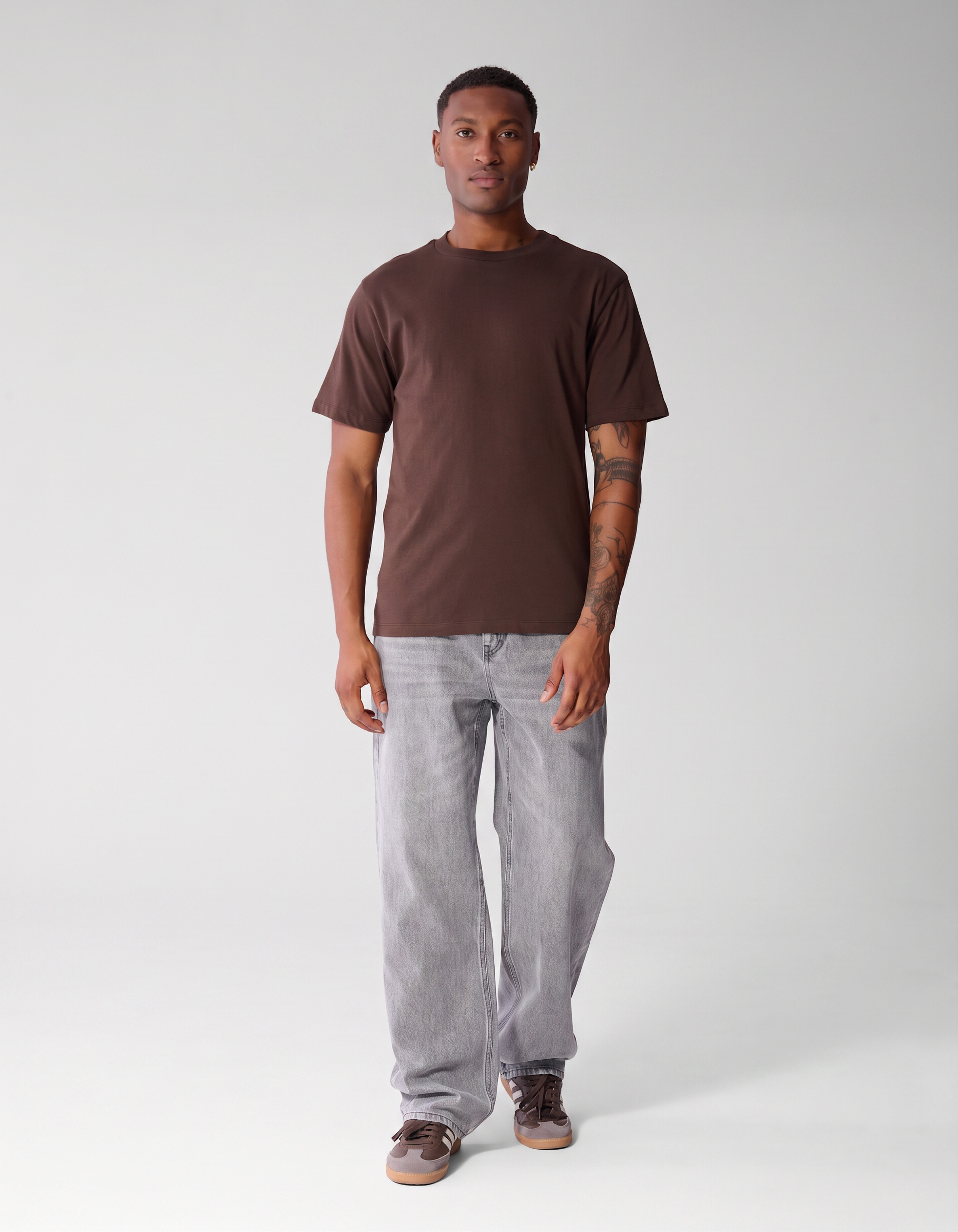 Scratched Artwork T-shirt Donkerbruin SHOEBY MEN