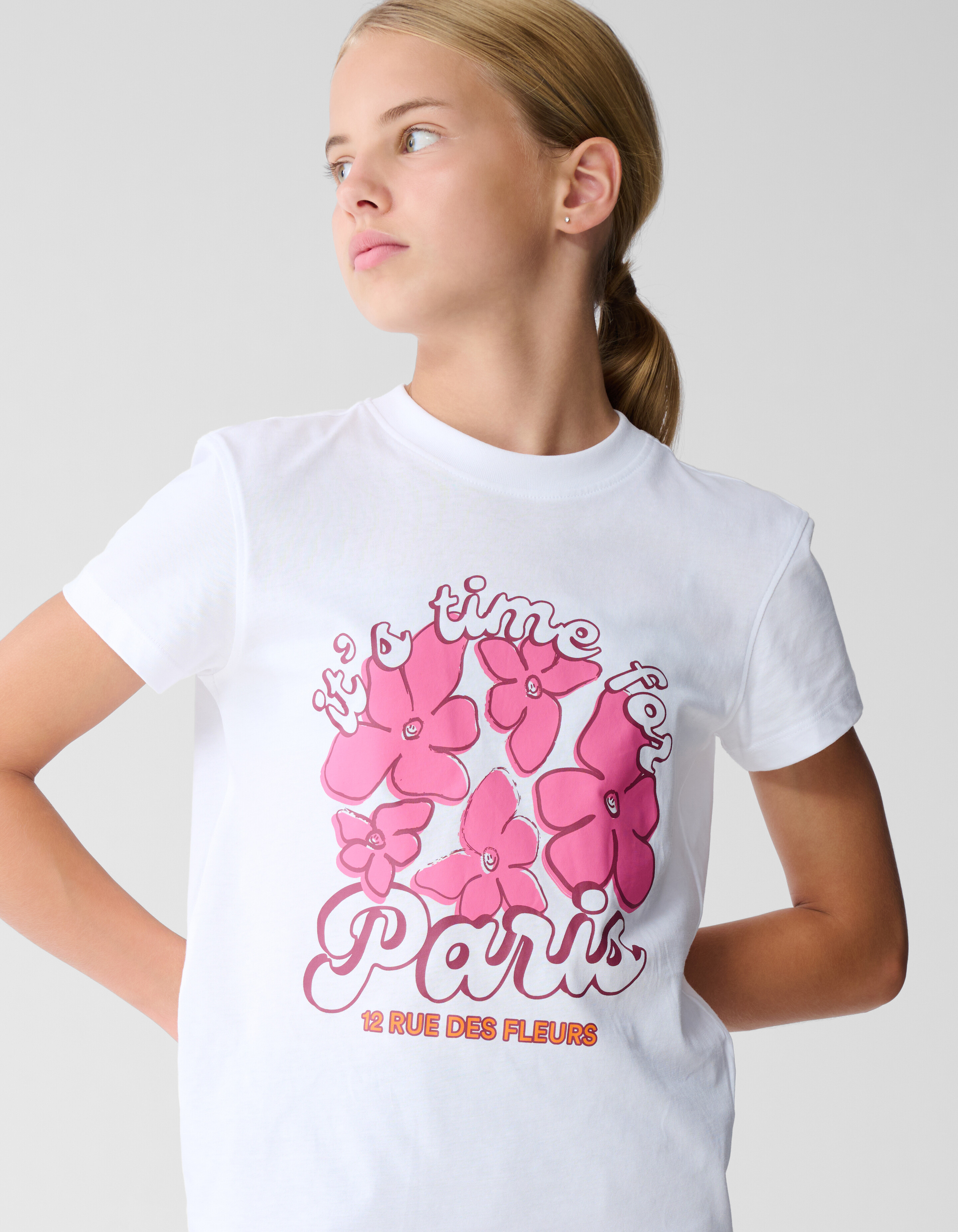 Rue De Fleur Artwork T-shirt Wit SHOEBY GIRLS