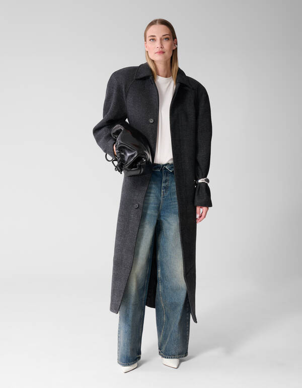 Oversized Ruiten Jas Donkergrijs SHOEBY WOMEN