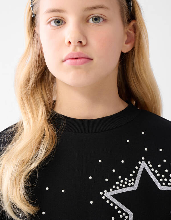 Strass Sterren Sweater Zwart SHOEBY GIRLS
