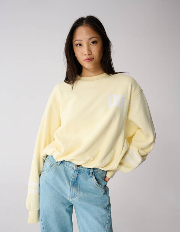 Varsity Cord Sweater Lichtgeel SHOEBY WOMEN