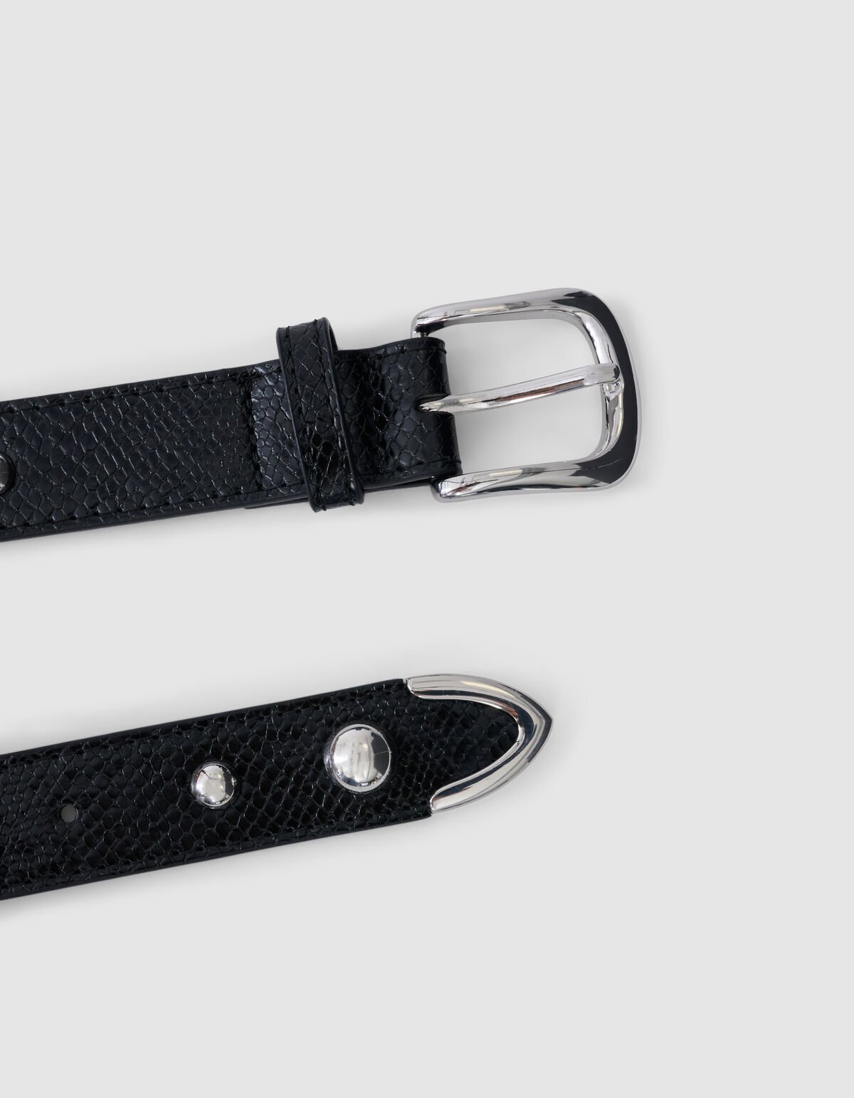 Studs Croco Belt Zwart SHOEBY ACCESSOIRES