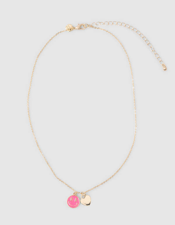 Smiley Charm Ketting Goud SHOEBY ACCESSOIRES