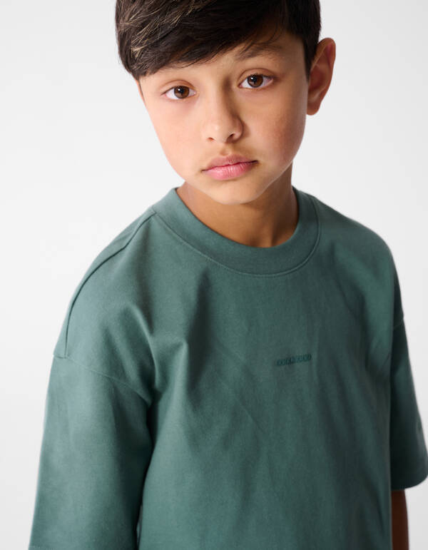 Minimal Tekst T-shirt Groen SHOEBY BOYS