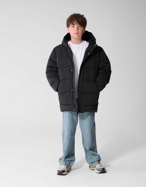 Lange Puffer Jas Zwart SHOEBY BOYS