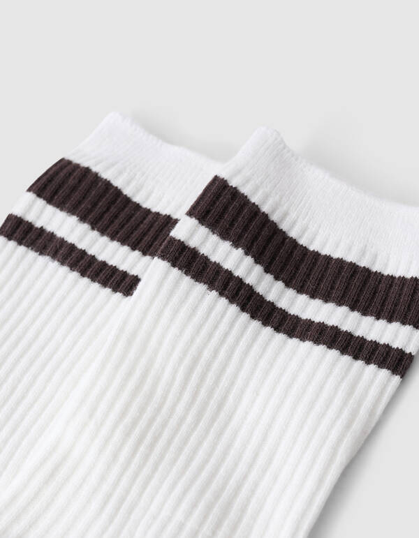 Sporty Streep Sokken Bruin SHOEBY ACCESSOIRES