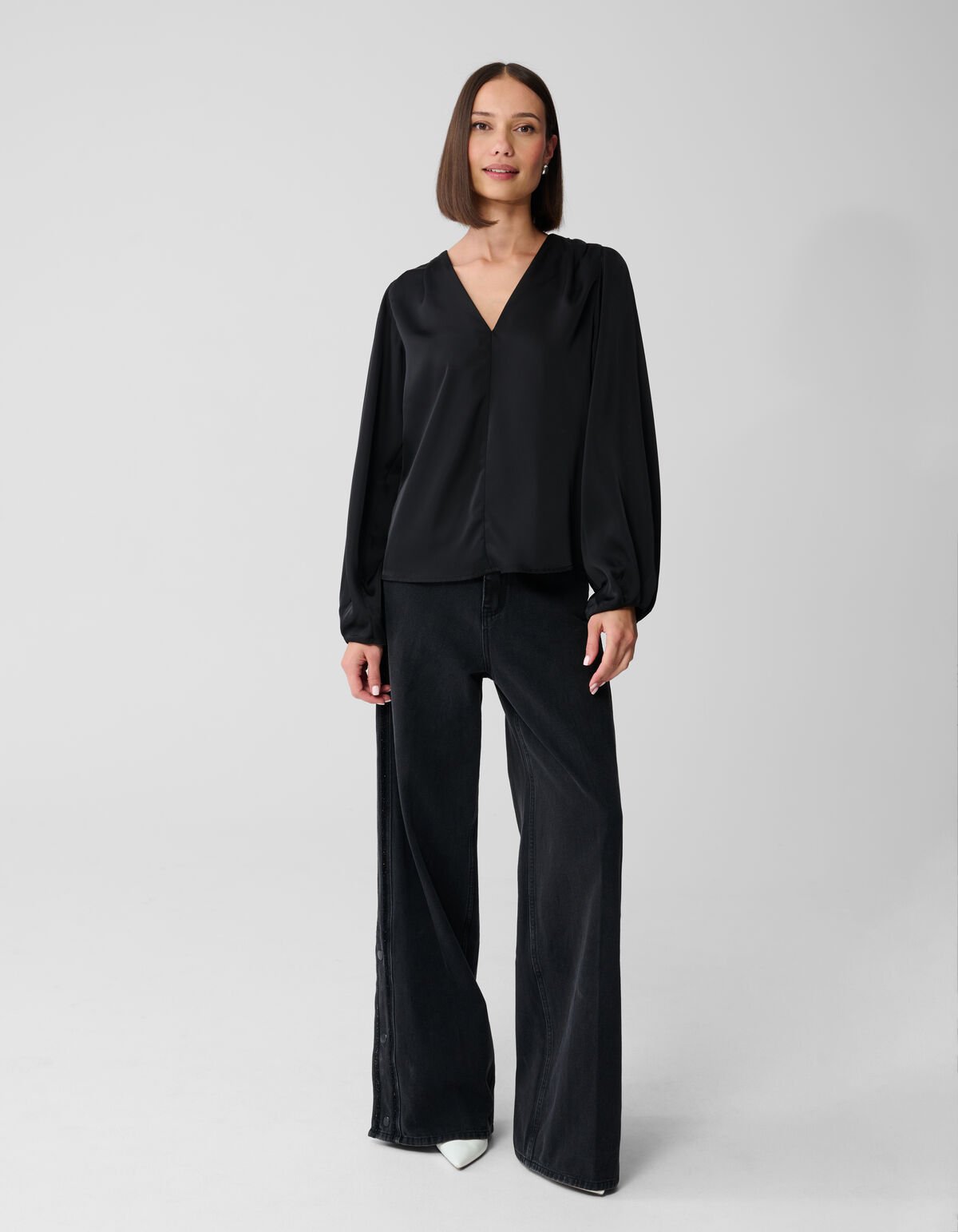 V-hals Blouse Zwart SHOEBY WOMEN