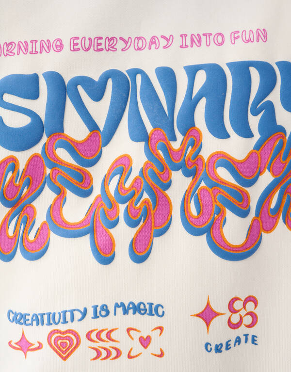 Artwork Sweater Gebroken Wit SHOEBY GIRLS