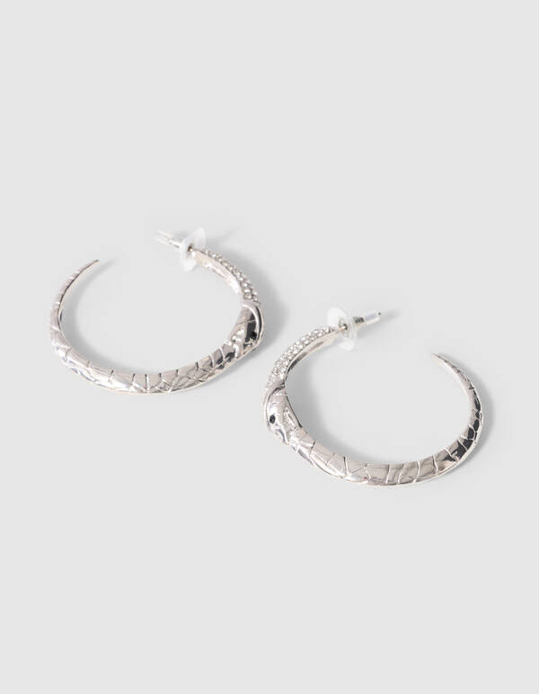 Snake Hoop Oorbellen Zilver SHOEBY ACCESSOIRES