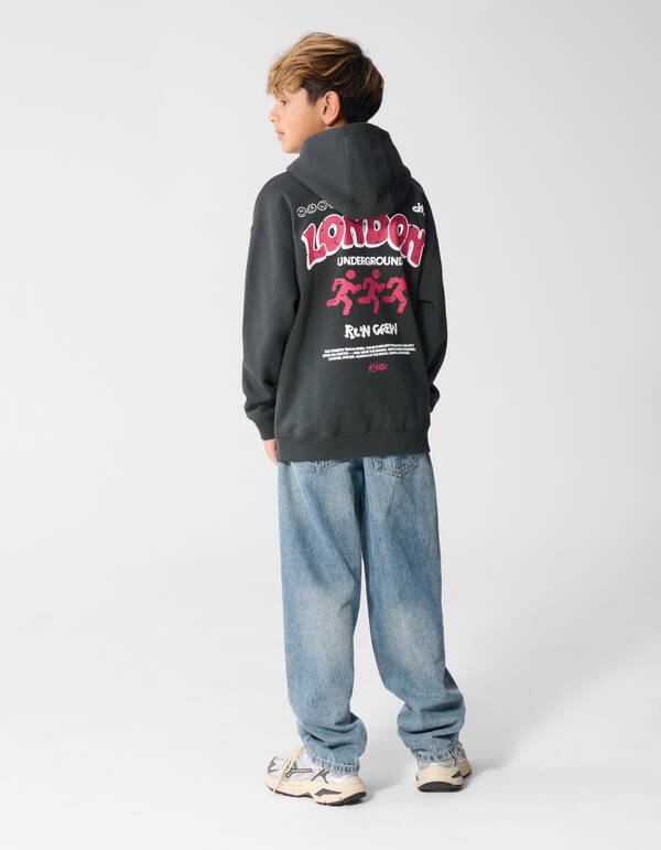 Oversized Run Hoodie Donkergrijs SHOEBY BOYS