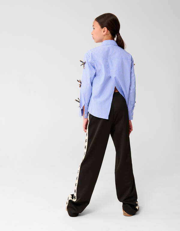 Sporty Ster Wide Leg Broek Zwart SHOEBY GIRLS