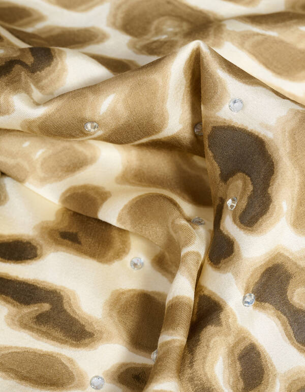 Strass Leopard Sjaal Lichtbruin SHOEBY ACCESSOIRES