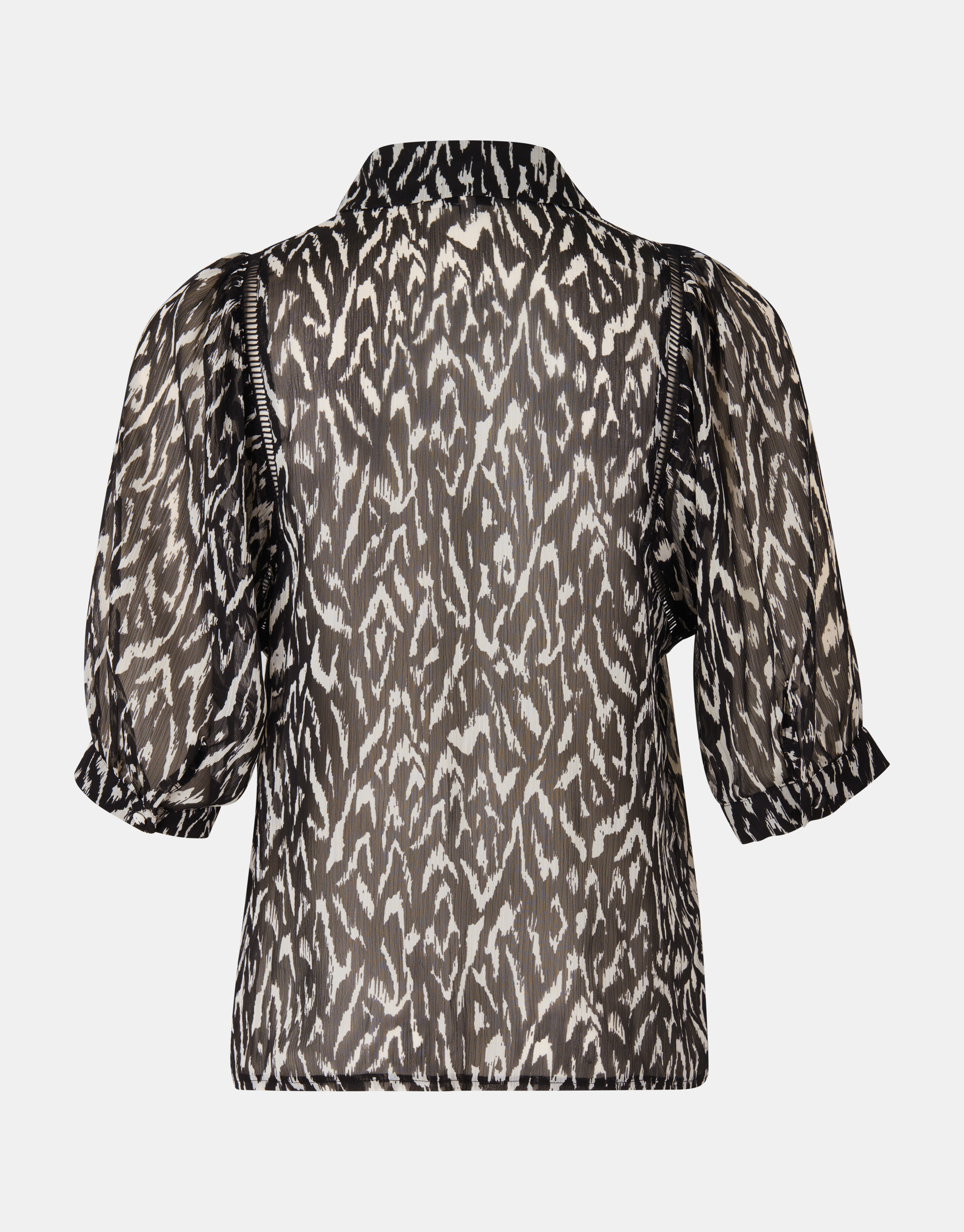 Grafische Chiffon Blouse Zwart/Wit SHOEBY WOMEN