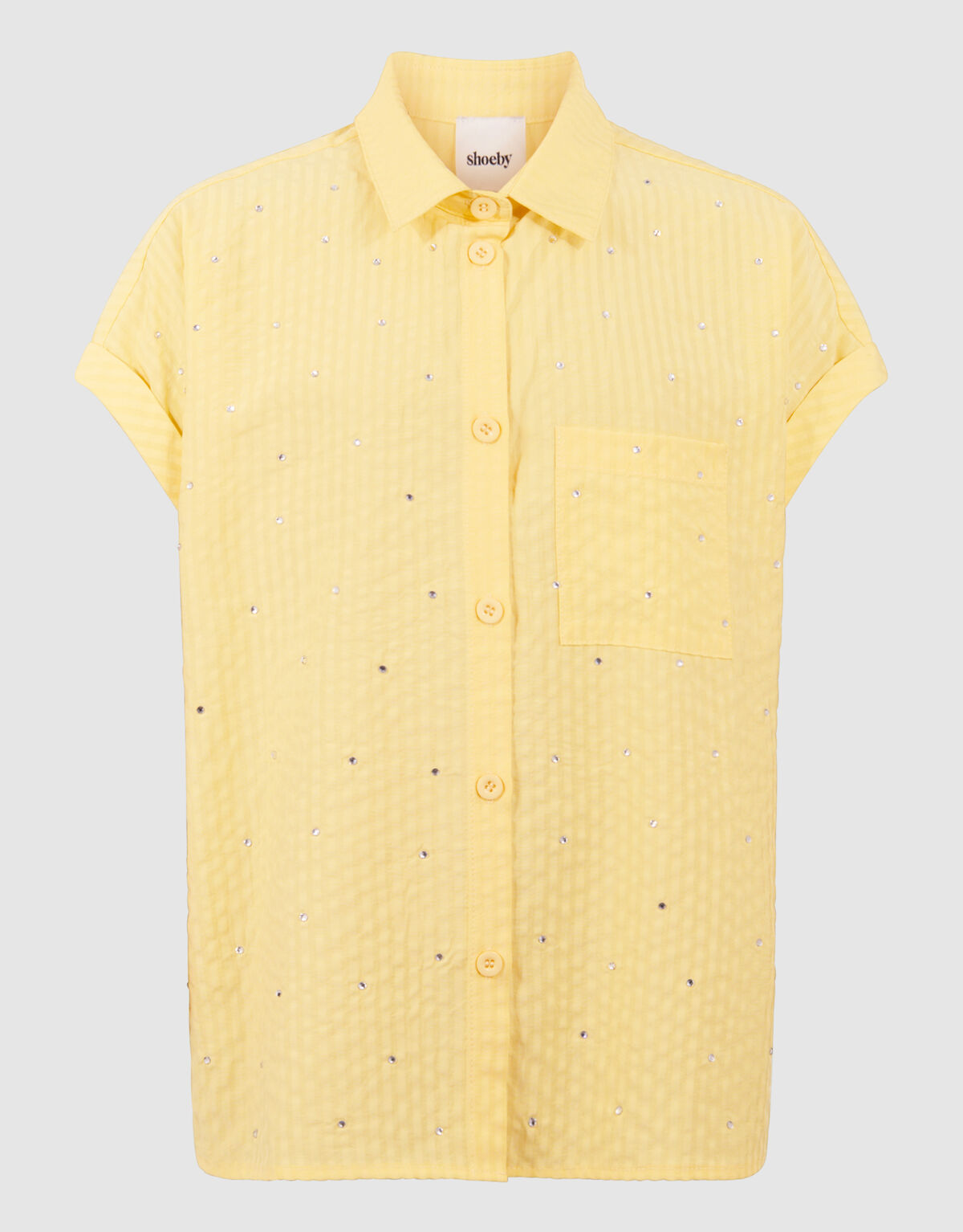 Pinstripe Strass Blouse Lichtgeel SHOEBY GIRLS