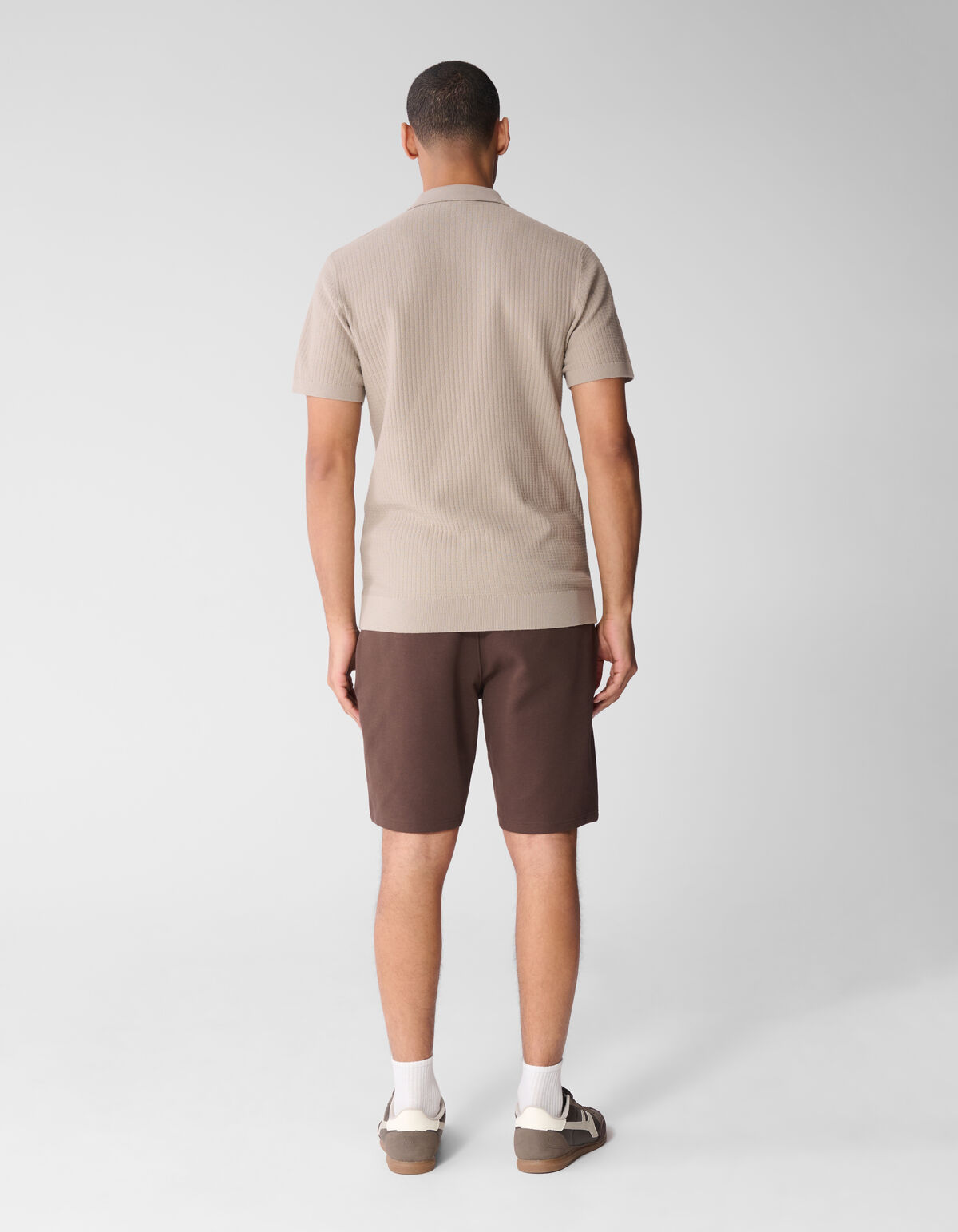 Gebreide Zipper Polo Lichtbruin SHOEBY MEN