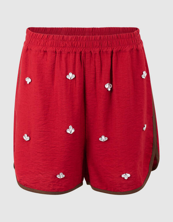 Sporty Strass Short Rood SHOEBY WOMEN