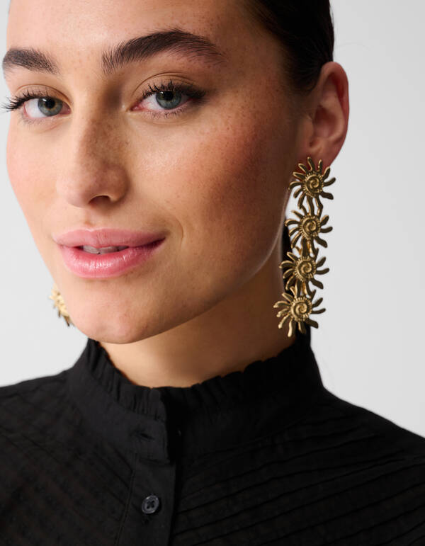 Pintuck Ruffle Top Zwart SHOEBY WOMEN