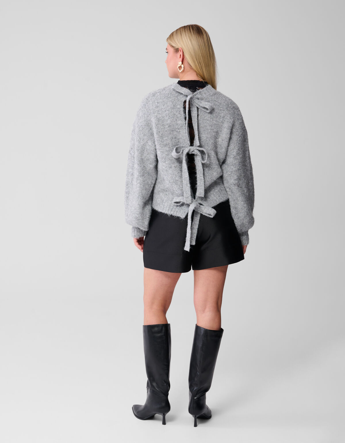 Two Way Strik Vest Lichtgrijs SHOEBY WOMEN