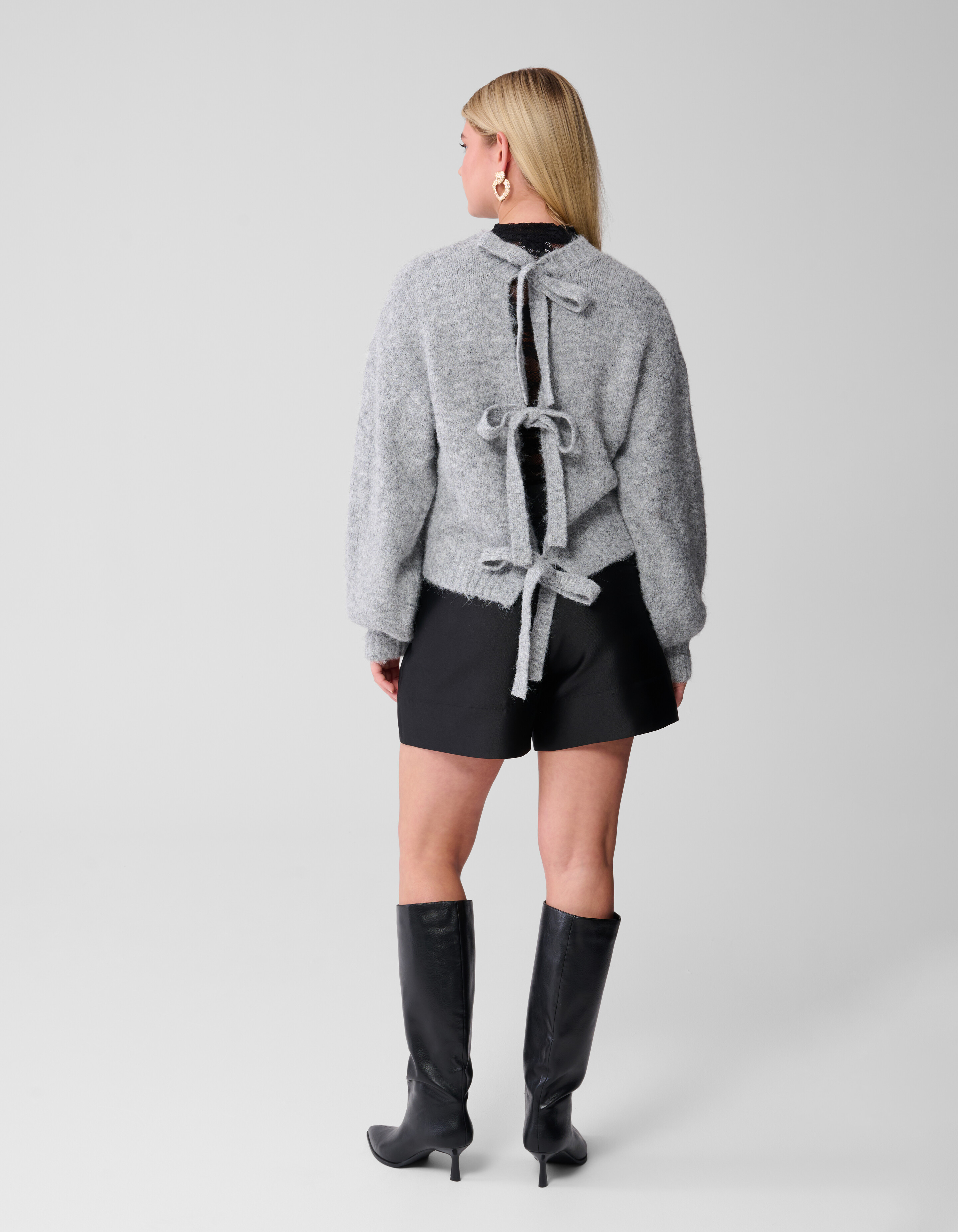 Two Way Strik Vest Lichtgrijs SHOEBY WOMEN