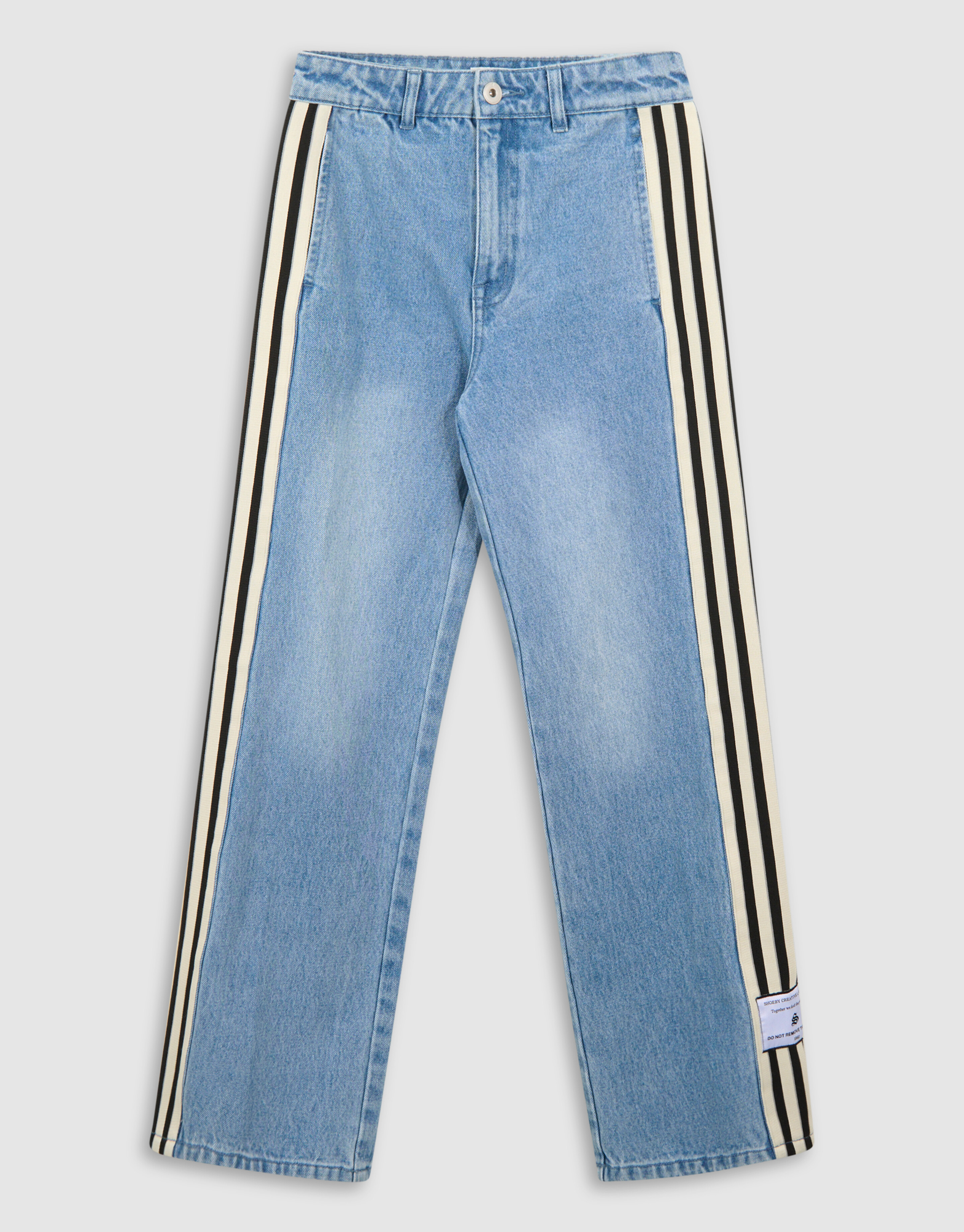 Sporty Tape Wide Leg Jeans Blauw SHOEBY GIRLS