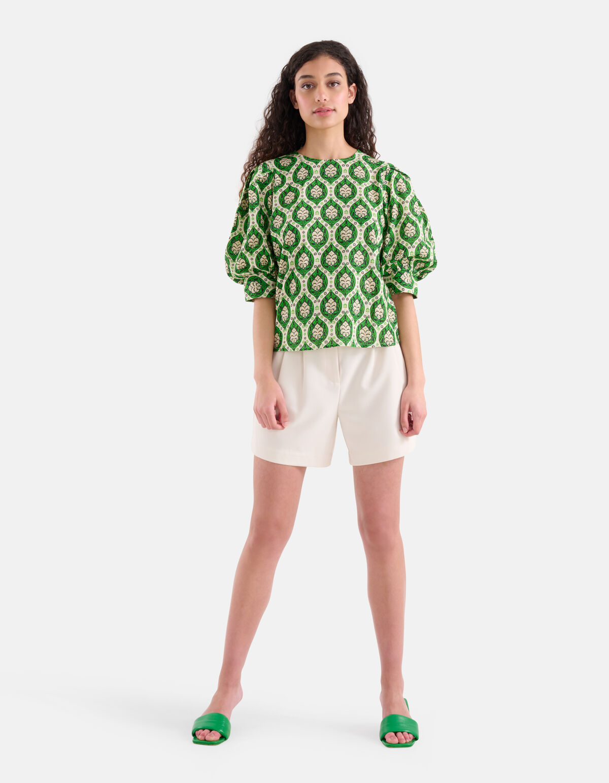 Grafische Lurex Top Groen SHOEBY WOMEN