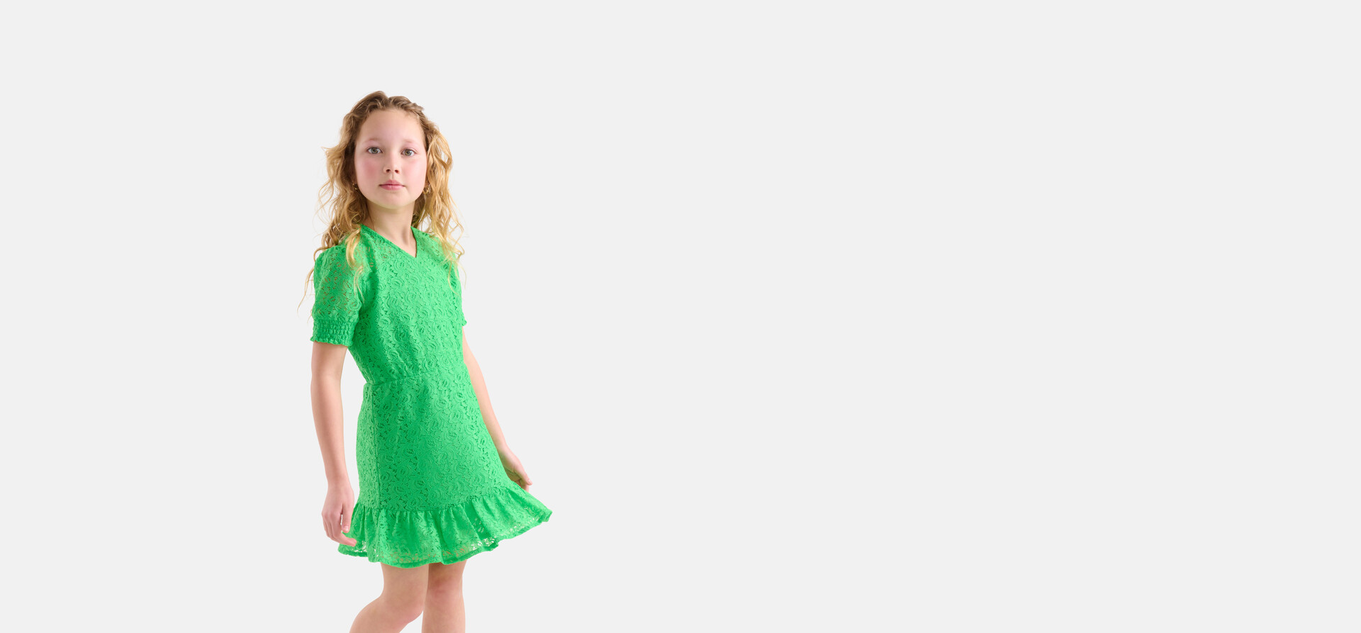 Kanten Jurk Groen SHOEBY GIRLS