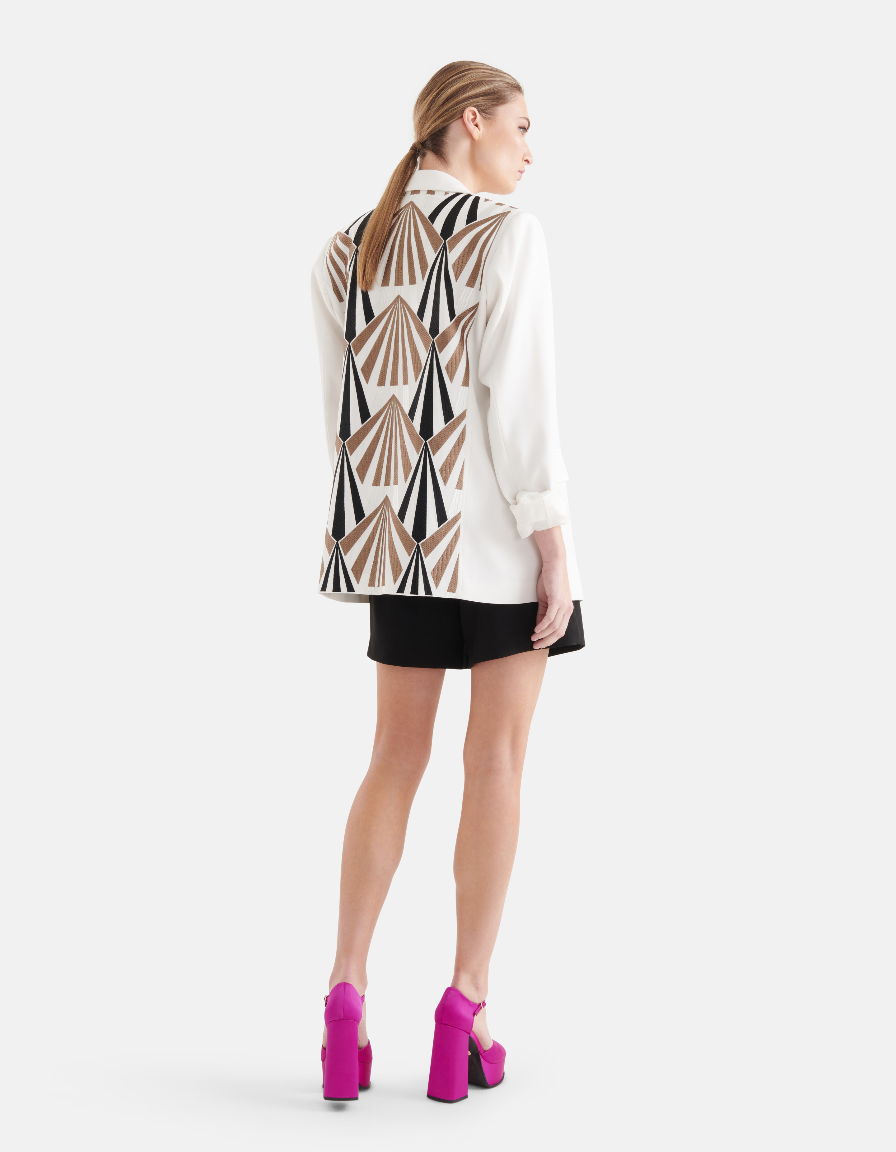 Grafische Blazer Gebroken Wit By Mieke SHOEBY WOMEN