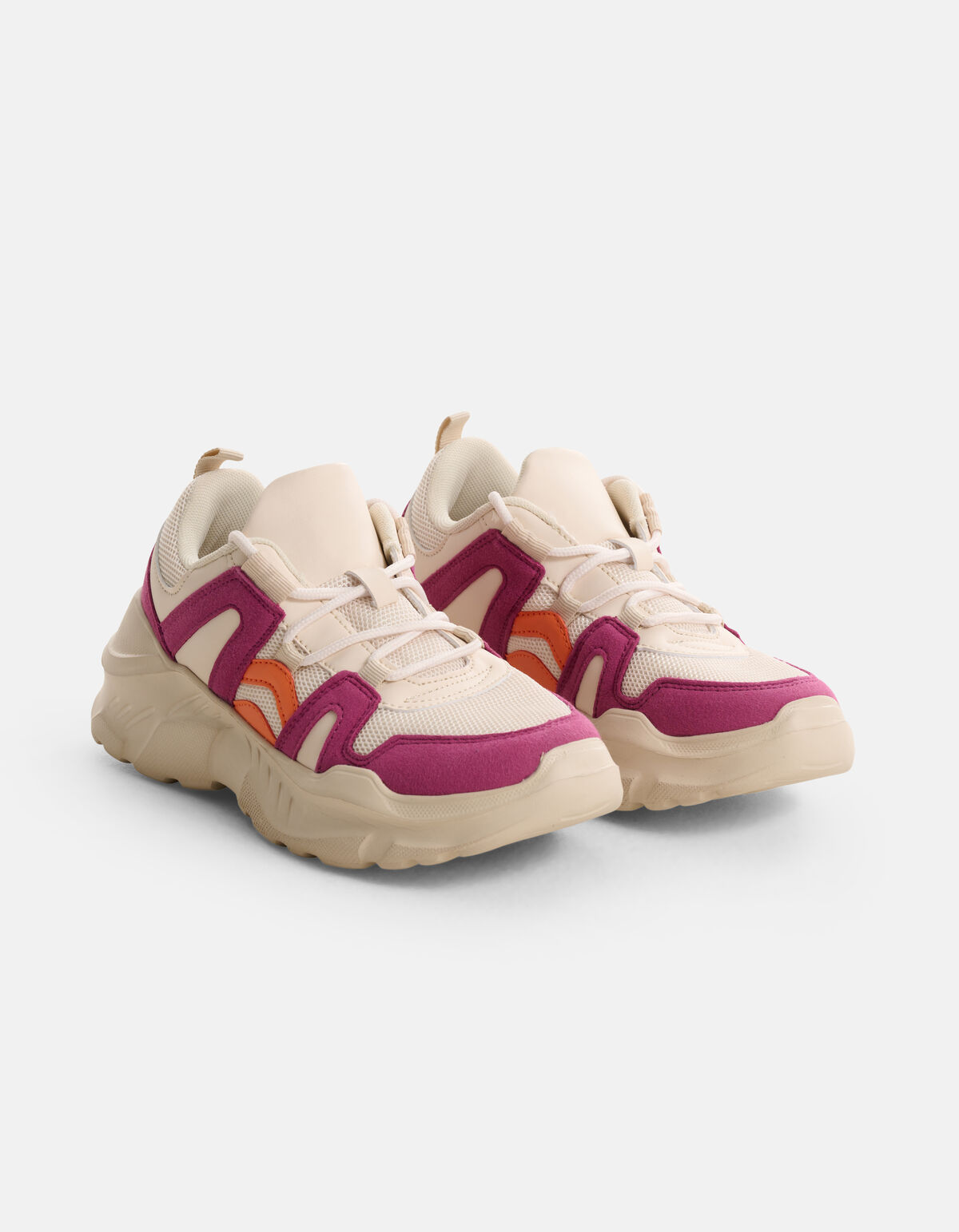 Colourblock Sneaker Gebroken Wit SHOEBY SHOES