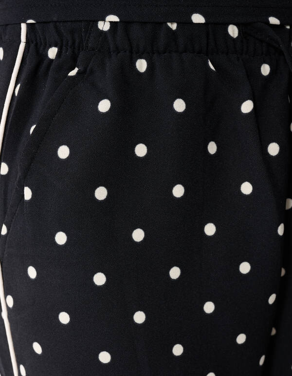 Polkadot Wide Leg Fit Broek Zwart SHOEBY GIRLS