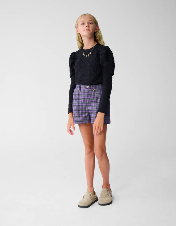 Heart Puff Top Zwart SHOEBY GIRLS