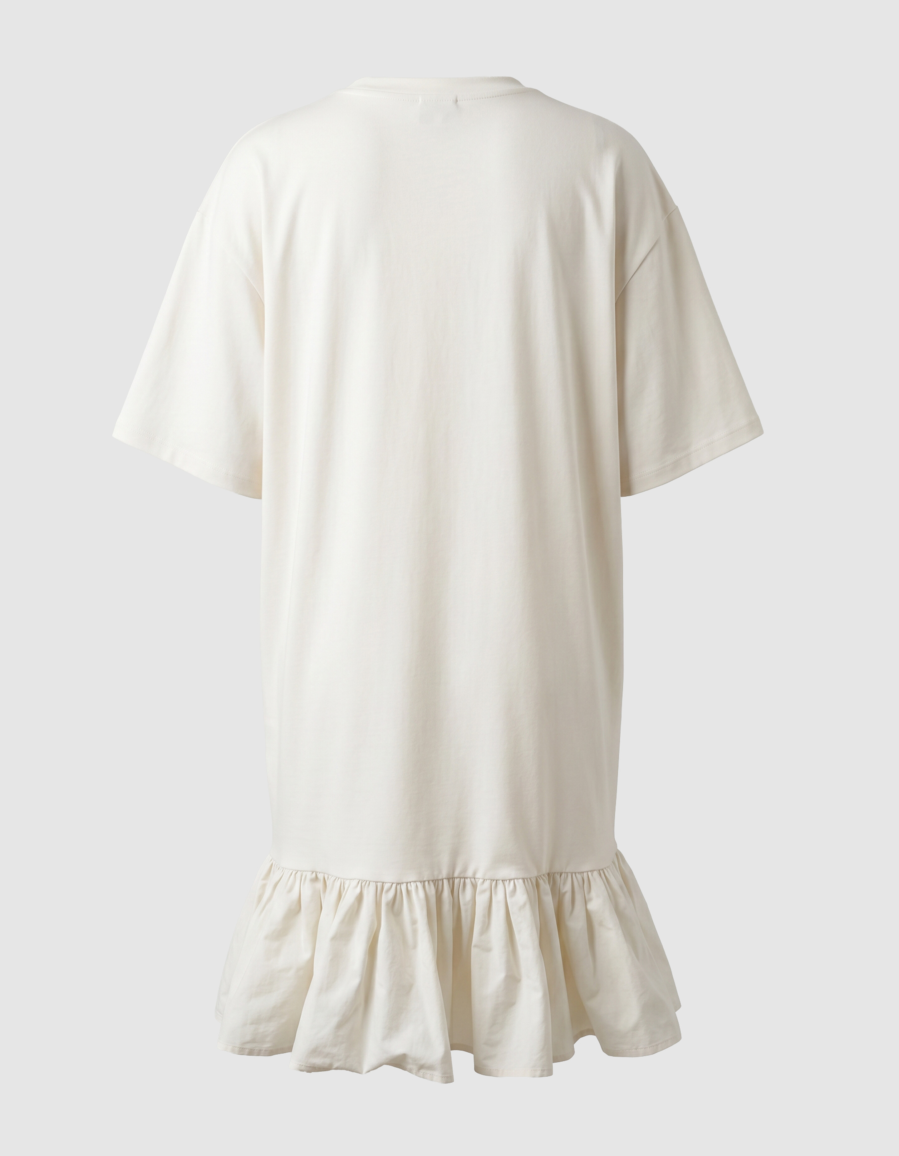 T-shirt Ruffle Mini Jurk Gebroken Wit SHOEBY WOMEN