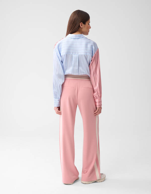 Sporty Wide Leg Broek Lichtroze SHOEBY WOMEN