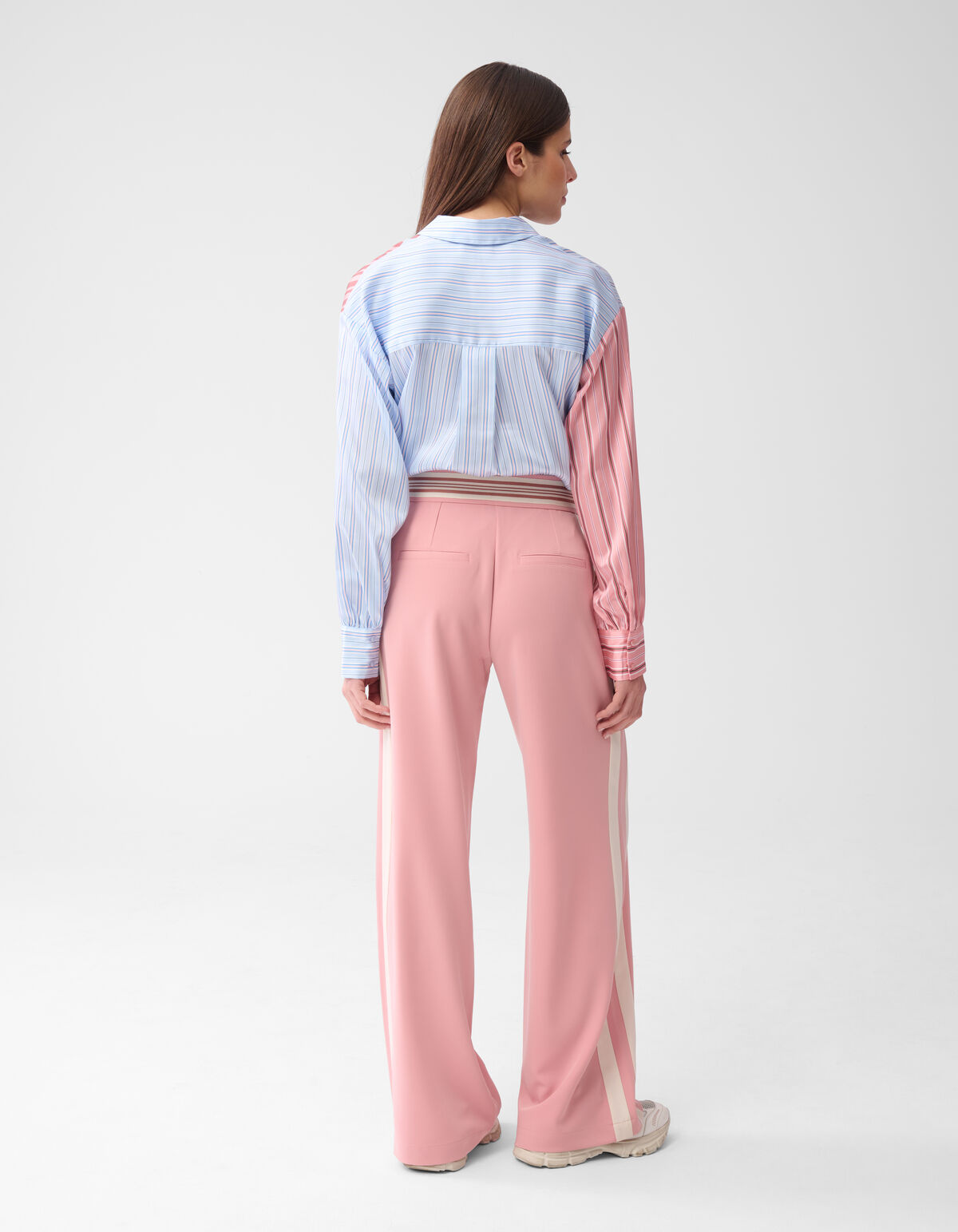 Sporty Wide Leg Broek Lichtroze SHOEBY WOMEN