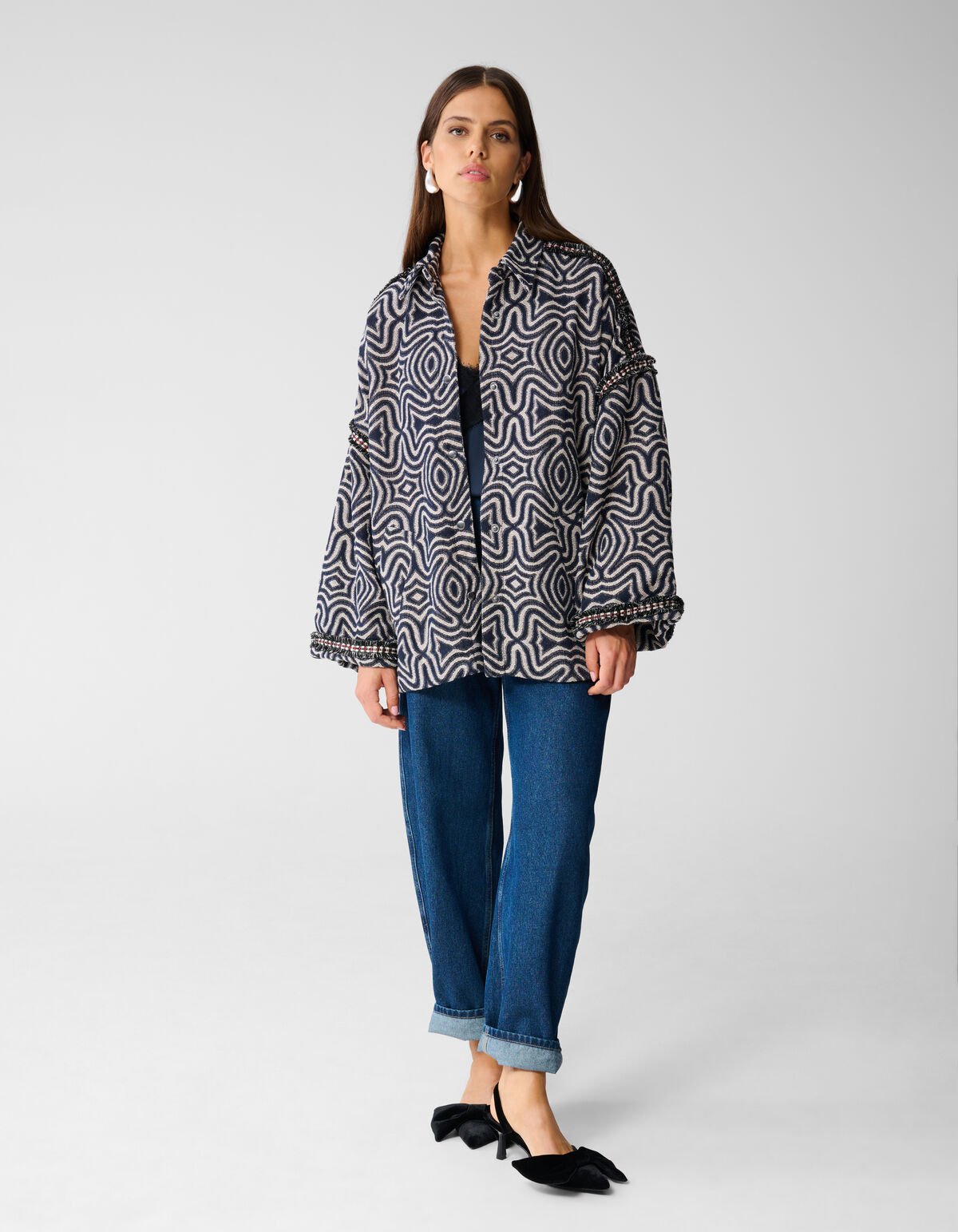 Jacquard Tape Jack Donkerblauw By Mieke SHOEBY WOMEN