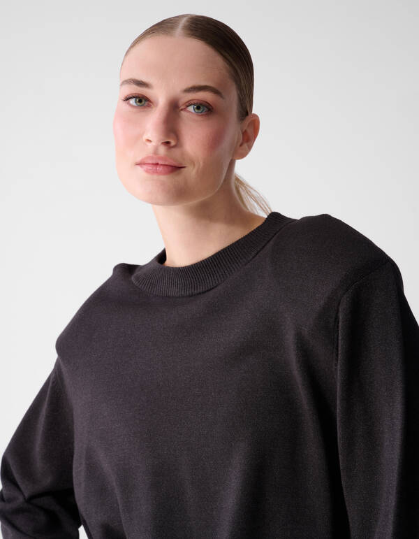 Shoulderpadded Gebreide Trui Donkergrijs SHOEBY WOMEN