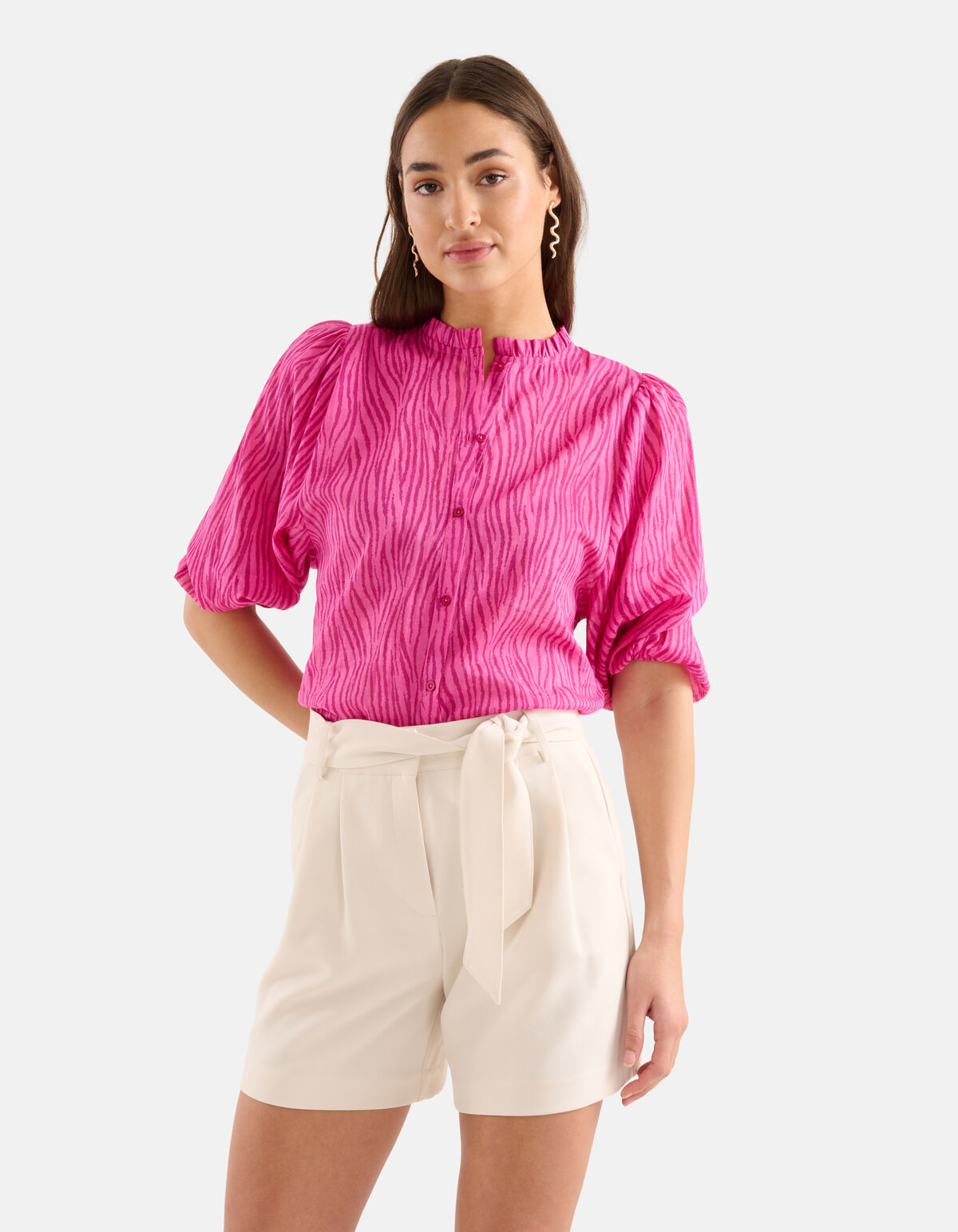 Zebra Voile Blouse Roze SHOEBY WOMEN