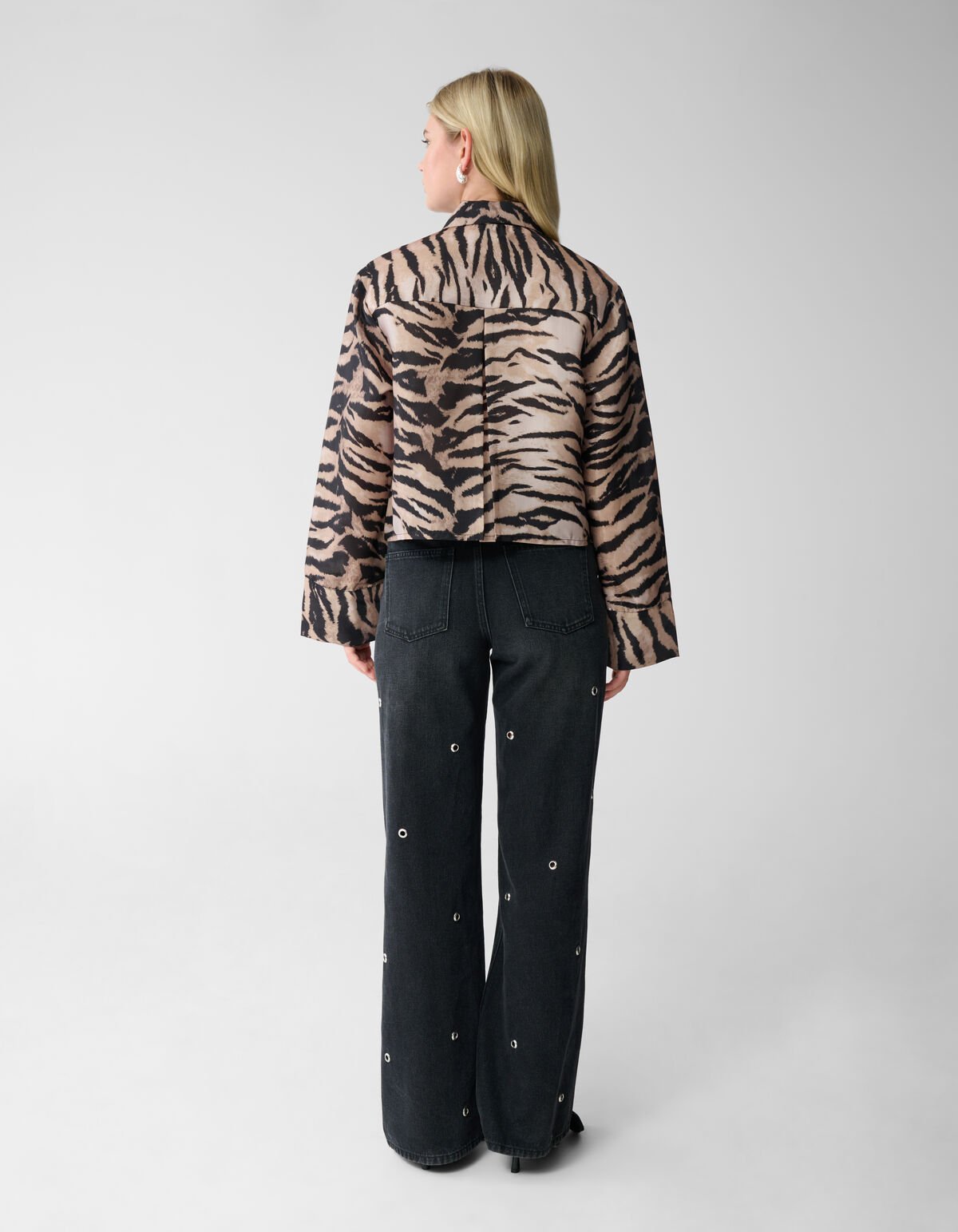 Cropped Tijger Blouse Bruin SHOEBY WOMEN