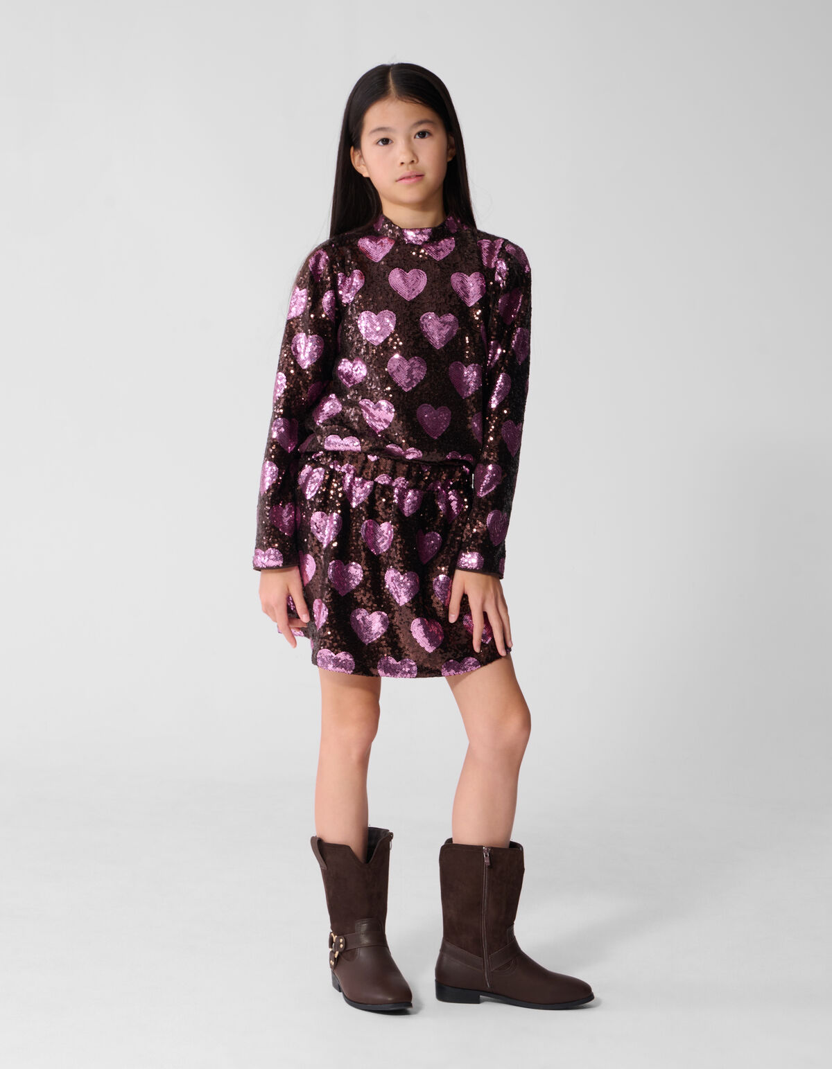 Hartjes Paillettenrok Bruin SHOEBY GIRLS
