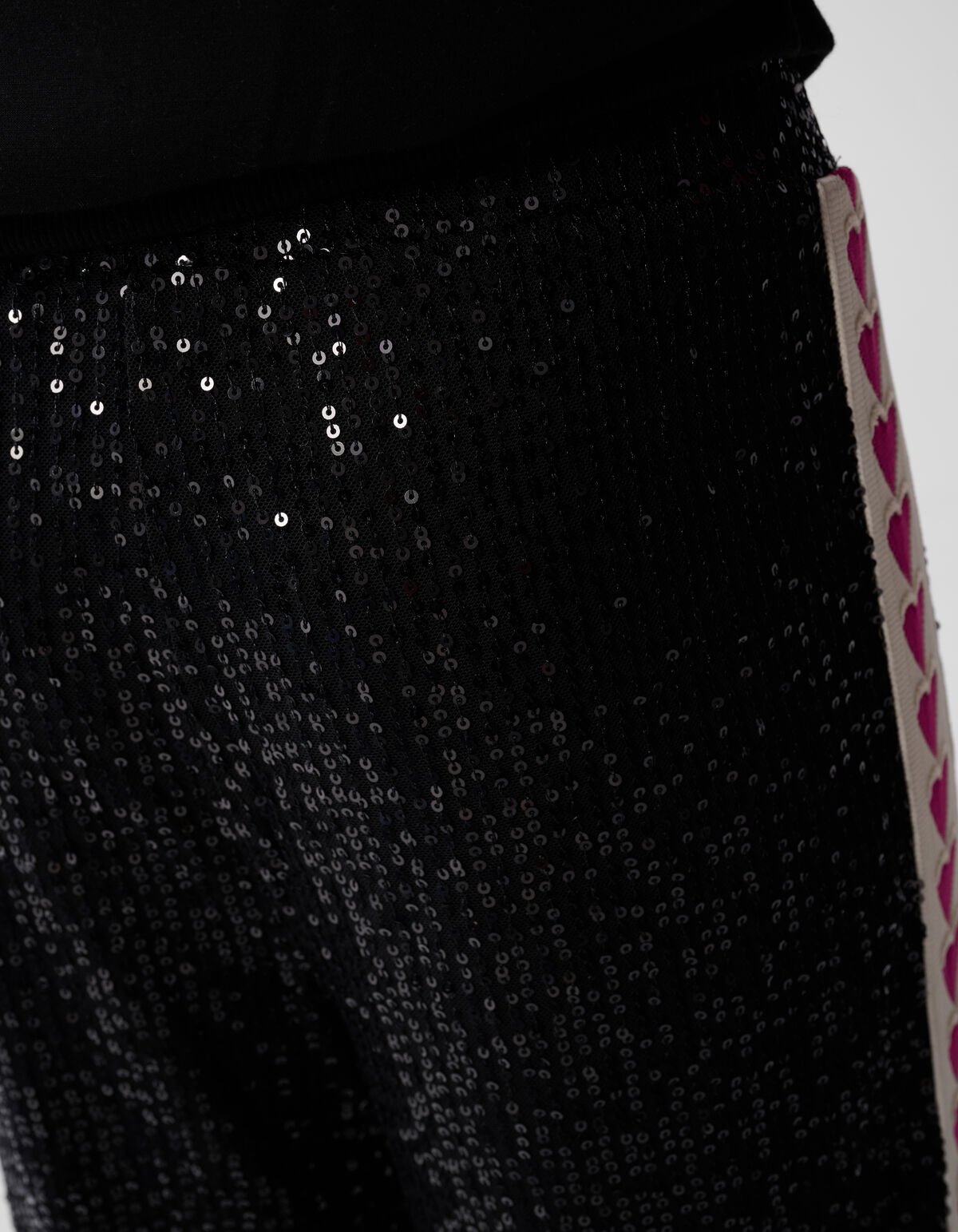 Sequin Tape Wide Leg Broek Zwart SHOEBY GIRLS