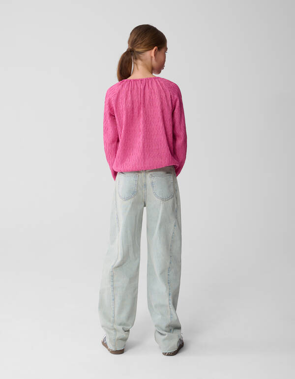 Wavy Structuur Top Roze SHOEBY GIRLS