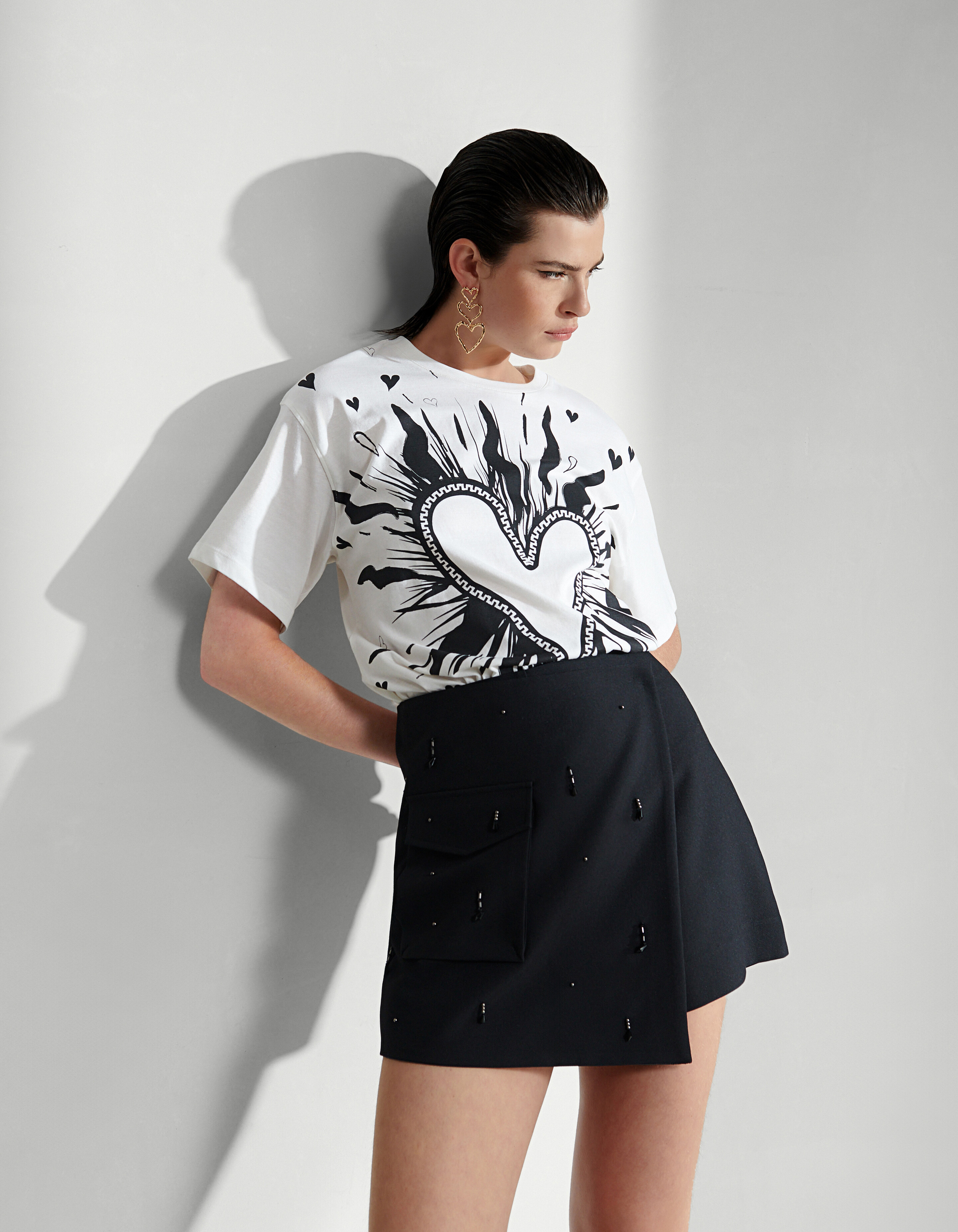 Artwork T-shirt Gebroken Wit SHOEBY WOMEN