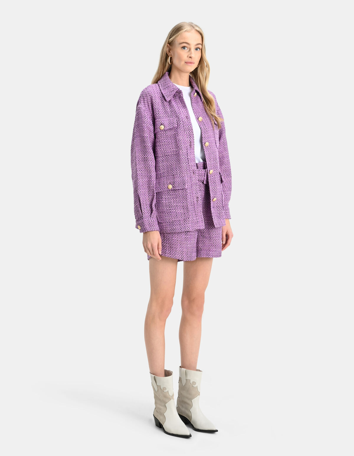 Tweed Short Paars SHOEBY WOMEN