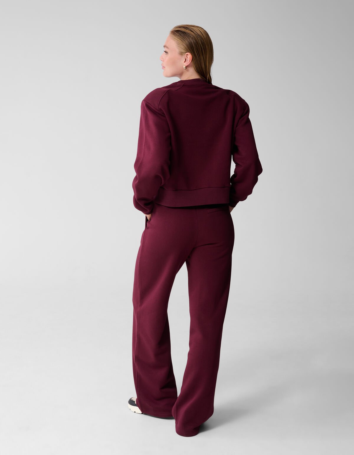 Wide Leg Jogger Broek Donkerrood SHOEBY WOMEN