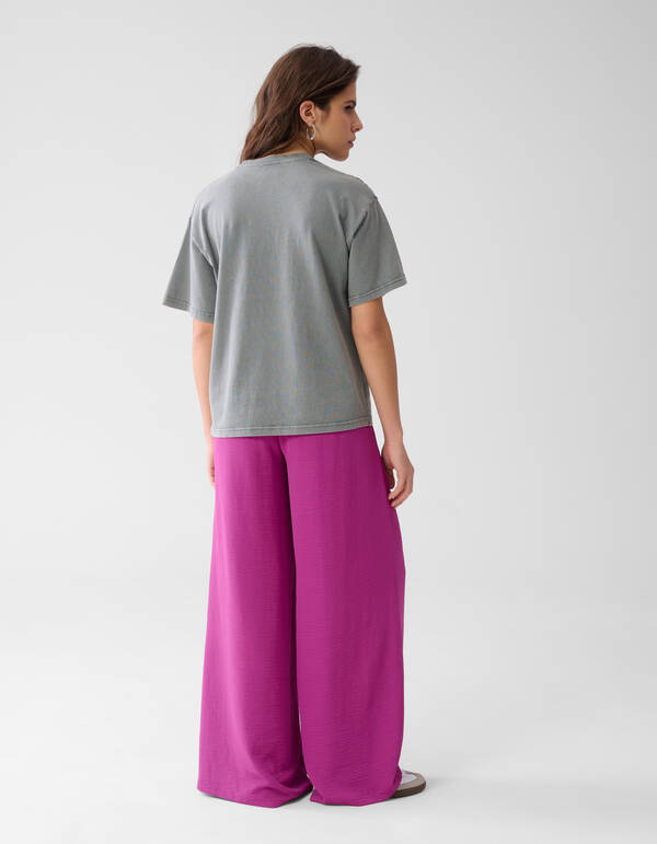 Washed Logo T-shirt Lichtgrijs SHOEBY WOMEN