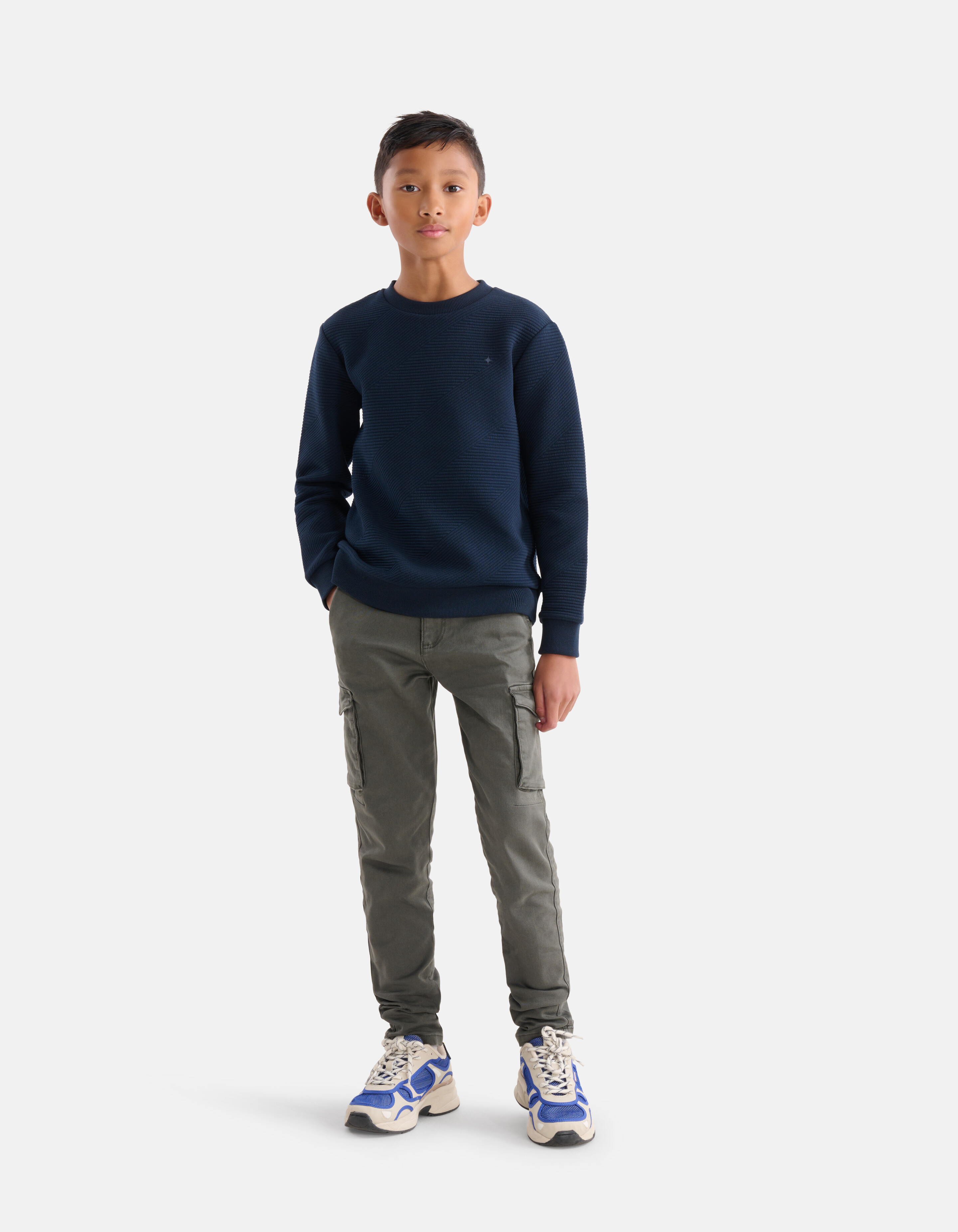 Structuur Sweater Donkerblauw SHOEBY BOYS