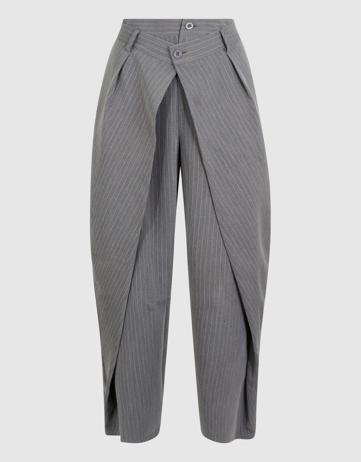 Pinstripe Pleated Pantalon Donkergrijs SHOEBY WOMEN
