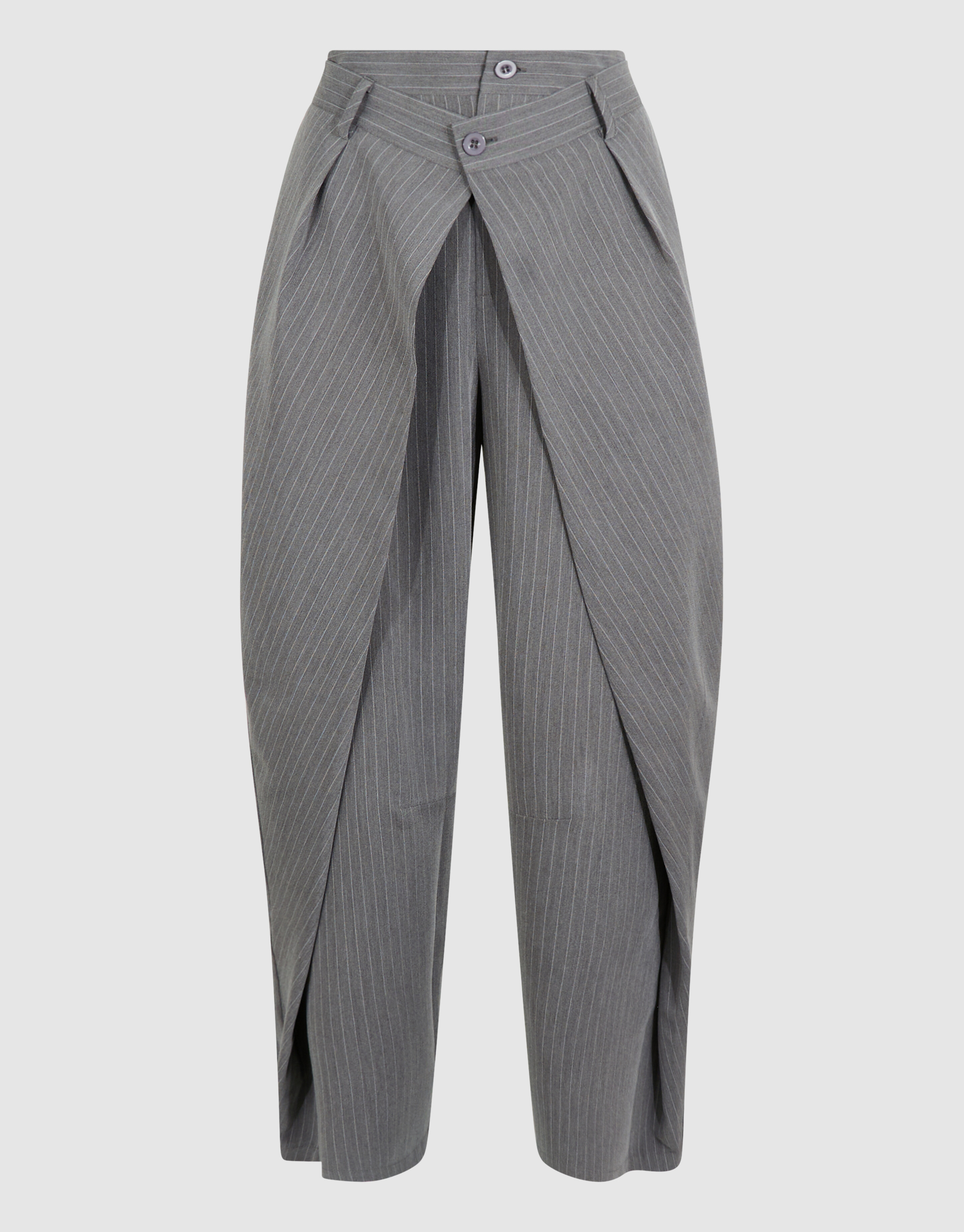 Pinstripe Pleated Pantalon Donkergrijs SHOEBY WOMEN