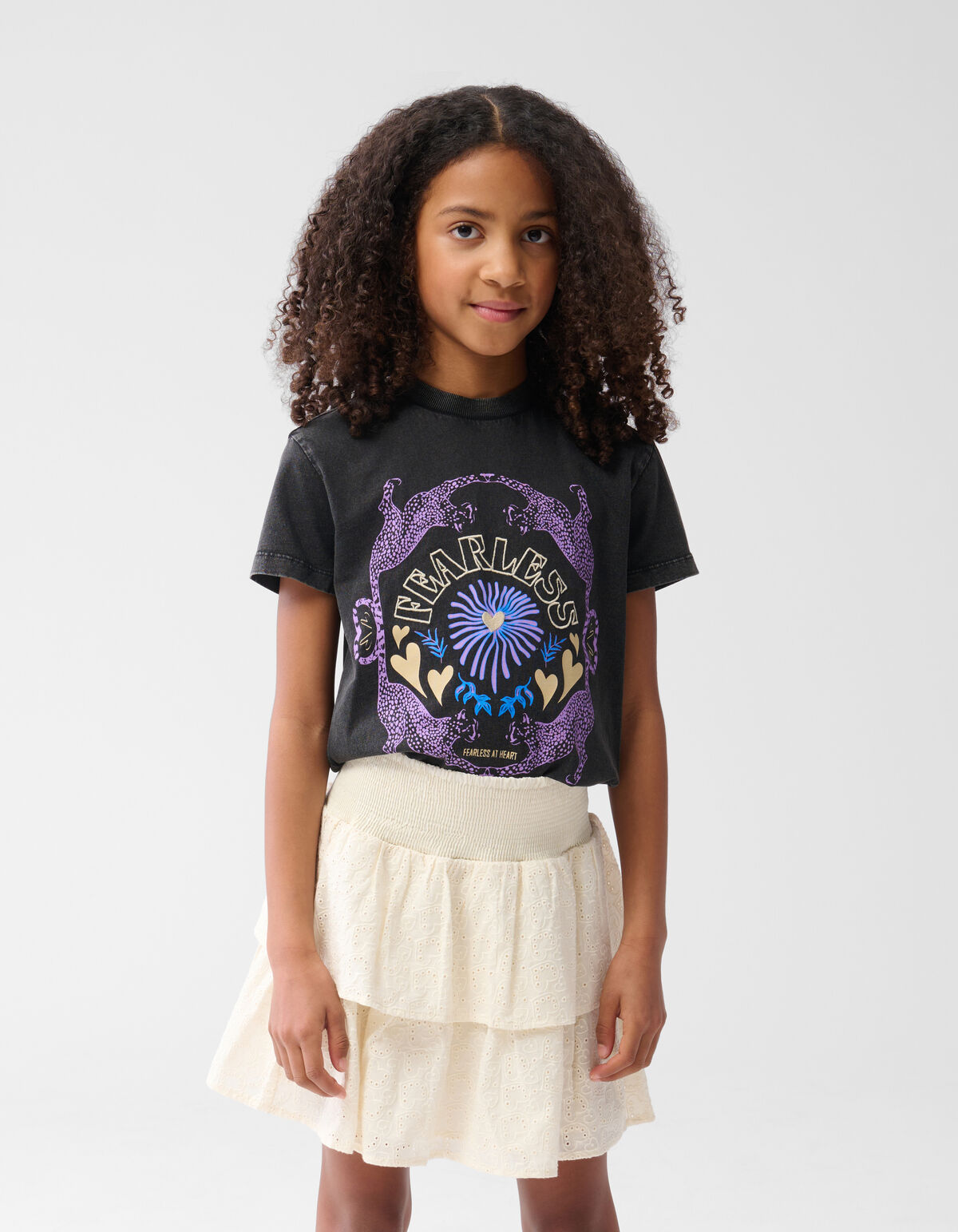 Fearless Artwork T-shirt Donkergrijs SHOEBY GIRLS